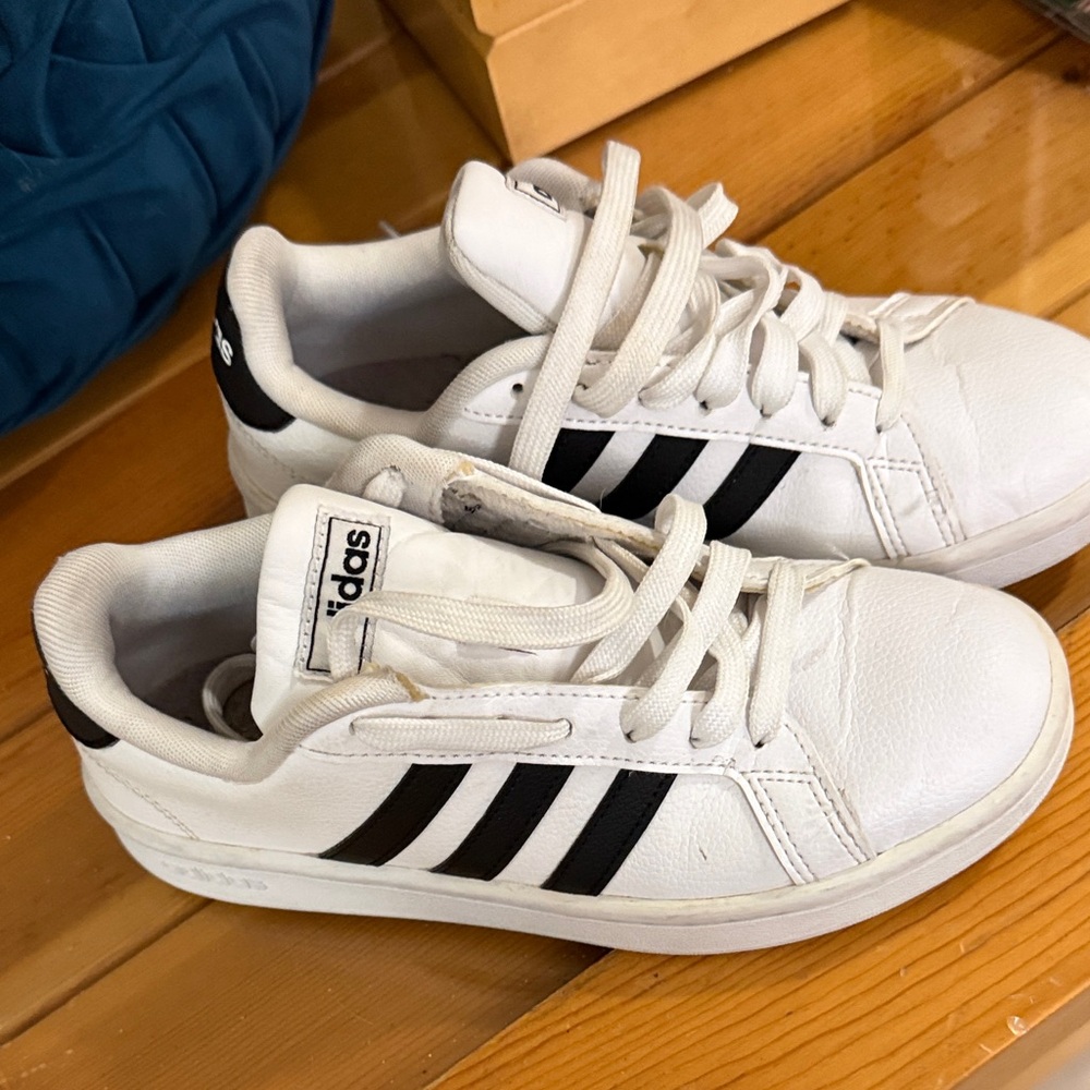 adidas Kids White and Black Sneakers